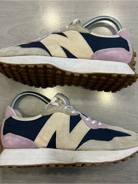 New Balance 327 W7/M5.5 Natural Indigo Raw Amethyst Sneakers Shoes WS327PAA